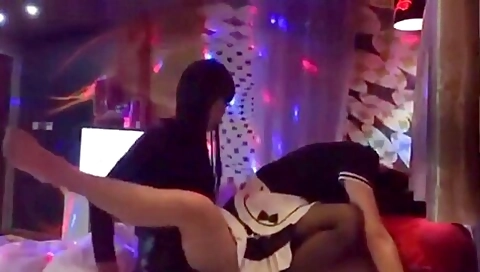Ladyboy Maid And Thai Latex Katoey Fucking A